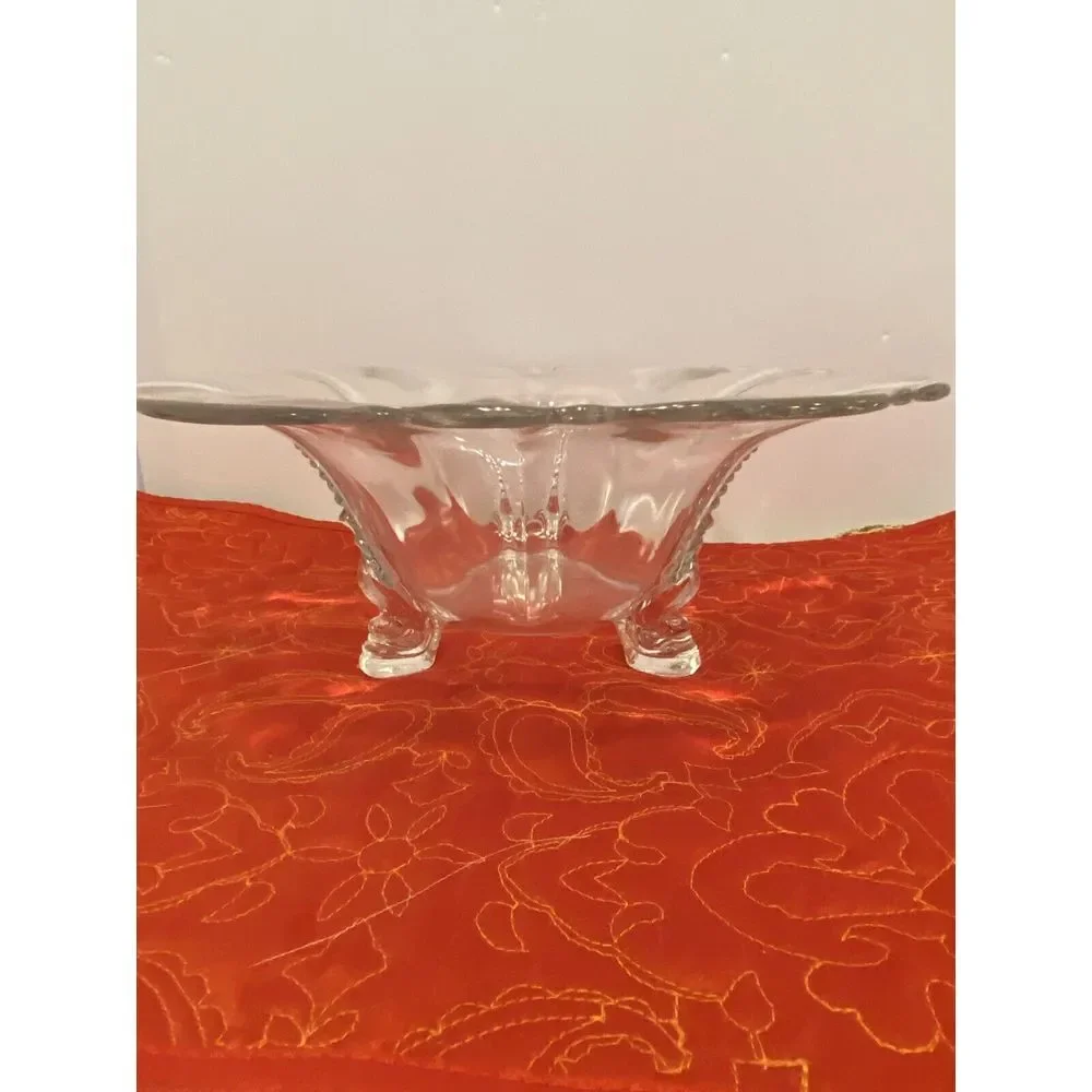Vintage Heisey Empress‎ Queen Anne Clear 3-Footed Dolphin 11